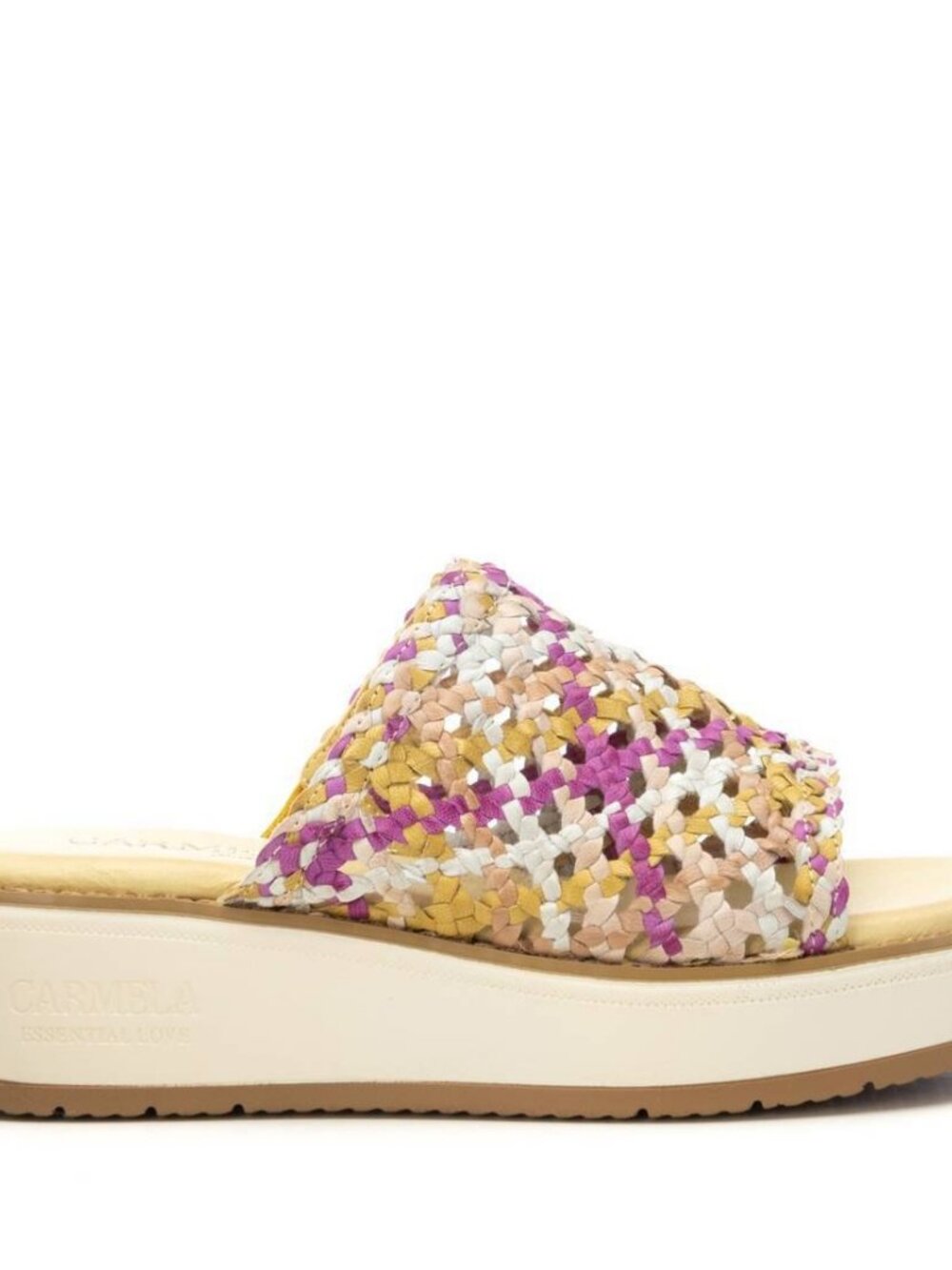 Carmela Yellow Woven Wedge Slides Size 6 New In Box
